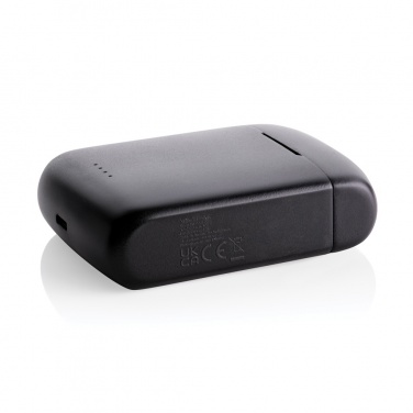 Logo trade promotional giveaway photo of: Skywave RCS recycled plastic solar earbuds